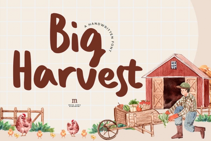 Big Harvest | A Handwritten Font Font Download