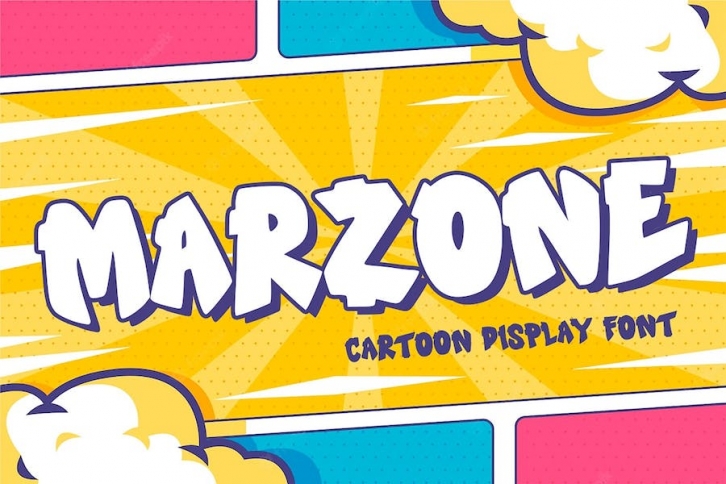 Marzone - Cool Cartoon Display LA Font Download