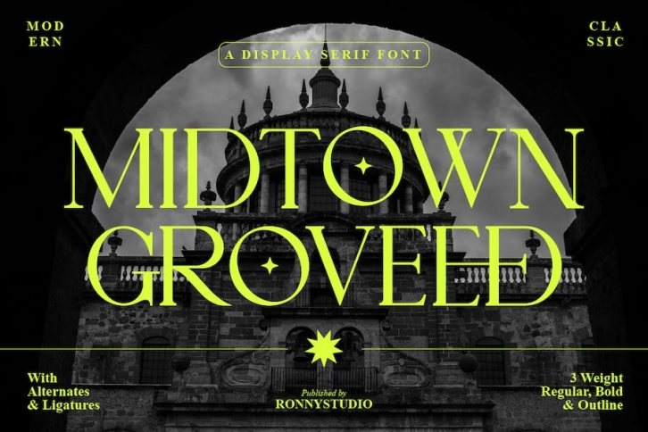 Midtown Groveed - A Display Serif Font Download