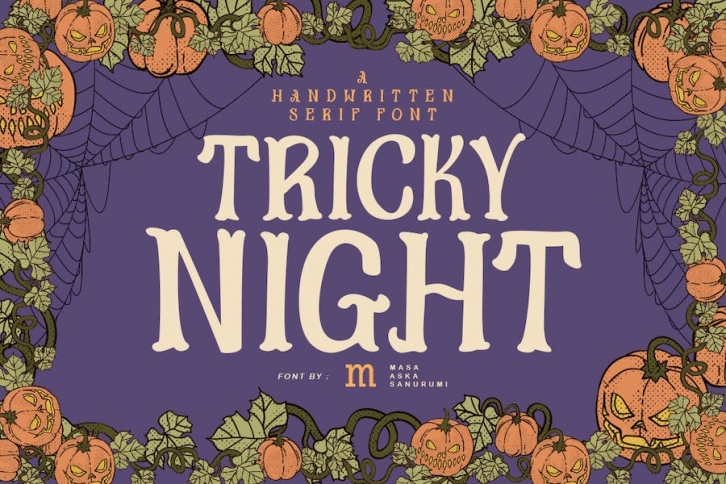 Tricky Night | A Handwritten Serif Font Font Download