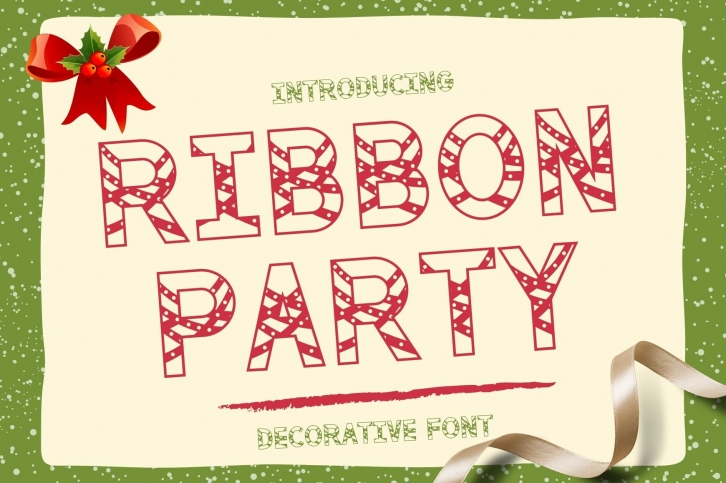 Ribbon Party is a cute Christmas decorative Font Download