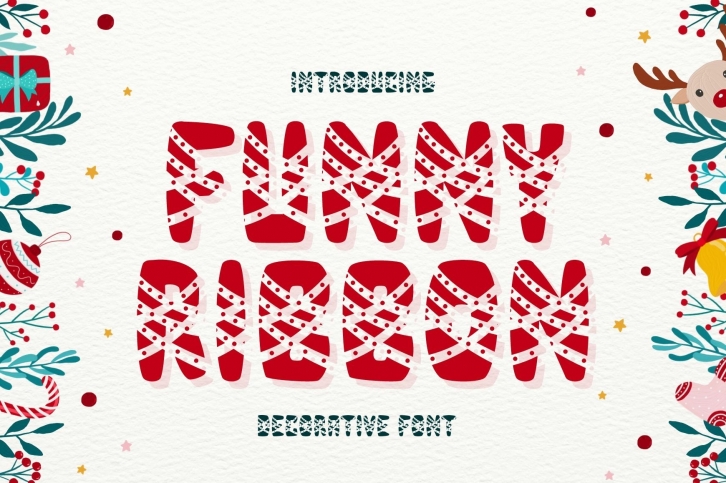 Funny Ribbon is a cute Christmas decorative Font Download