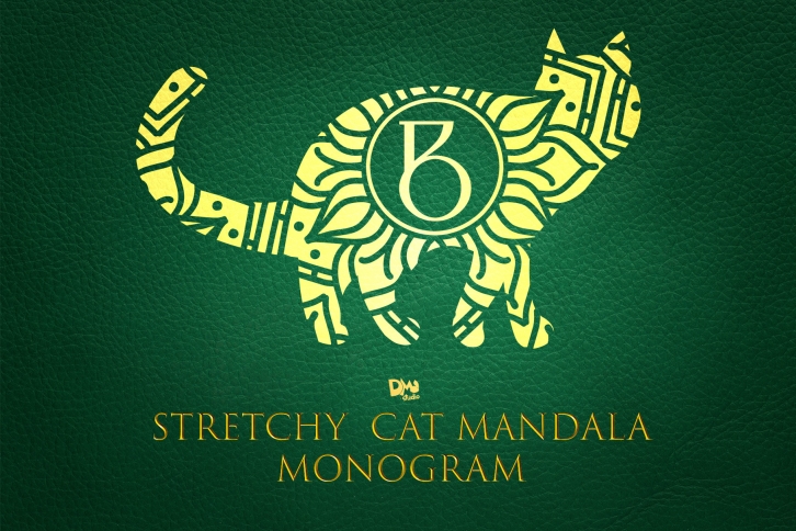 Stretchy Cat Mandala Monogram Font Download