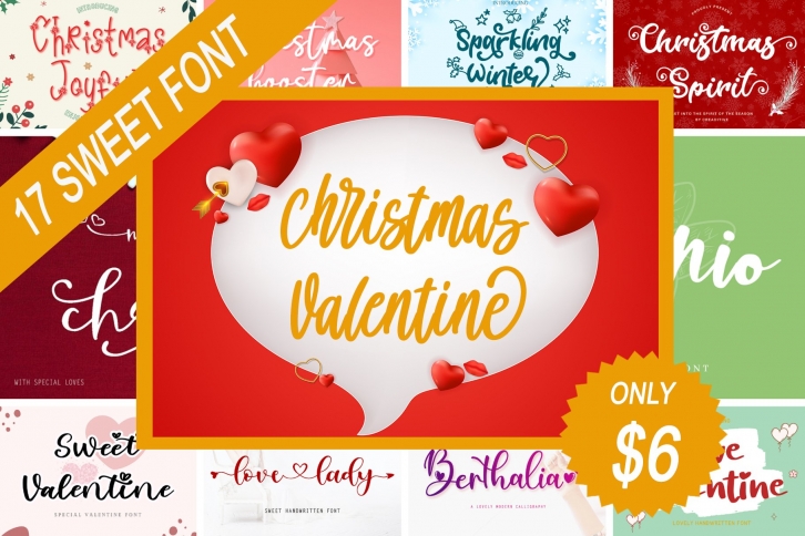 Christmas and Valentine Bundle Font Download