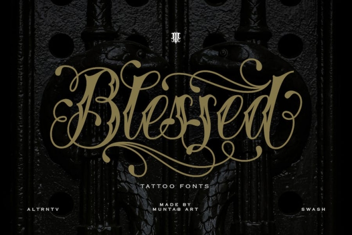 Blessed | Traditional Tattoo Fonts Font Download