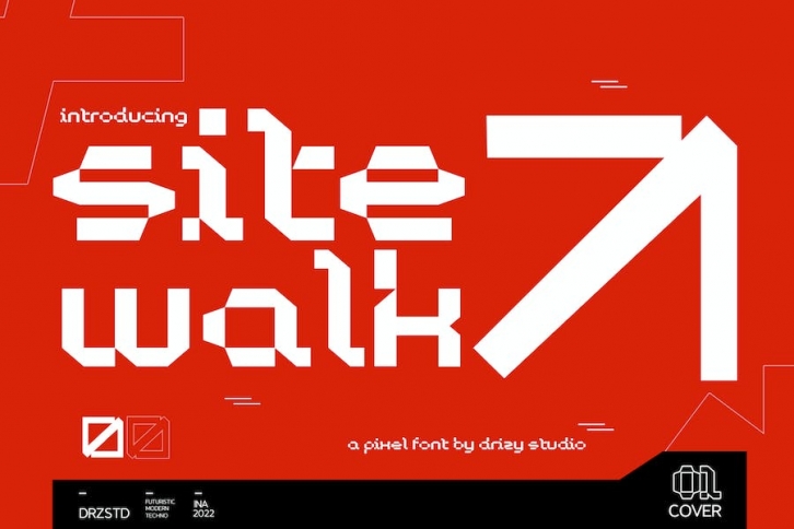 Sitewalk - Futuristic Pixel Font Font Download
