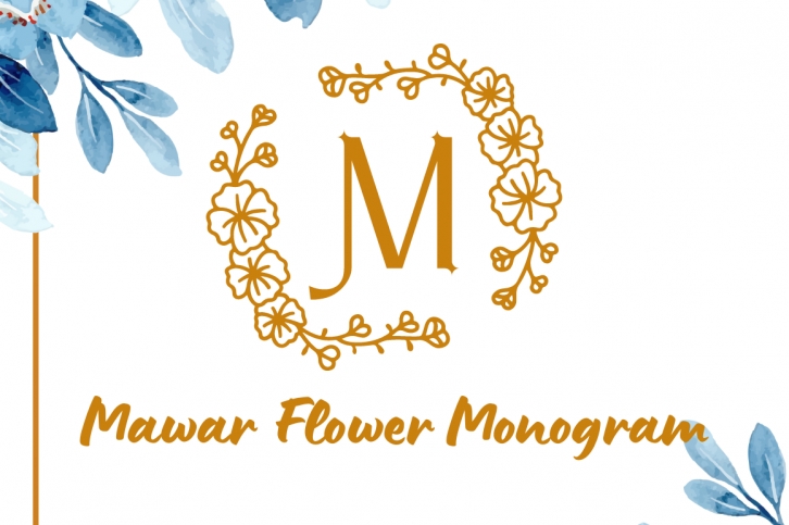 Mawar Flower Monogram Font Download