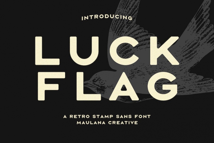 Luck Flag Retro Stamp Sans Font Font Download