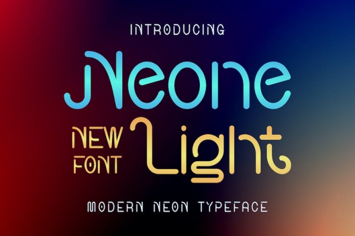 Neone Light - Modern Neon Font Font Download