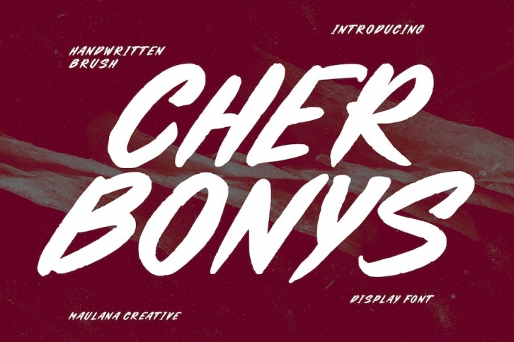 Cherbonys Handwritten Brush Display Font Font Download