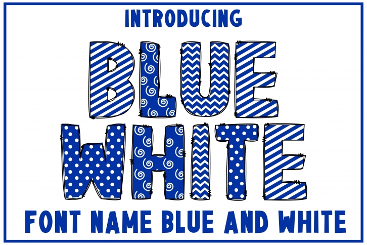 Blue and White Font Download