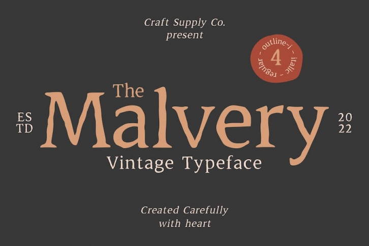 Malvery Vintage Typeface Font Download