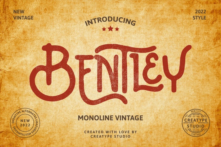 Bentley Monoline Vintage Font Download