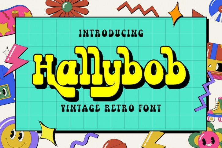 Hallybob Retro vintage  Font Font Download