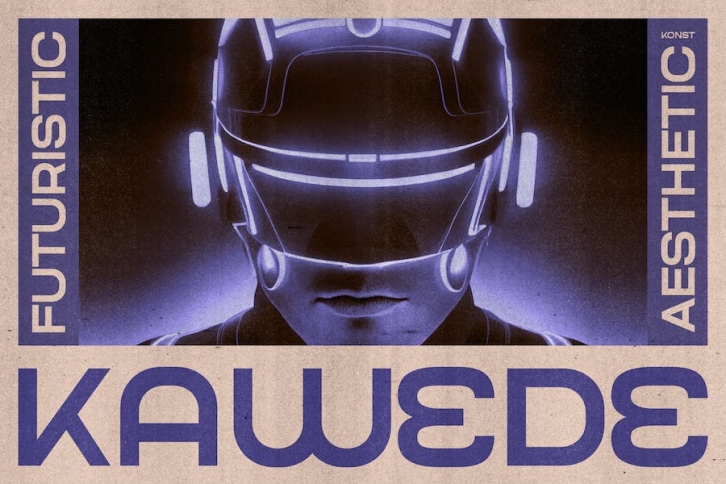 Kawede - Futuristic Aesthetic Fonts Font Download