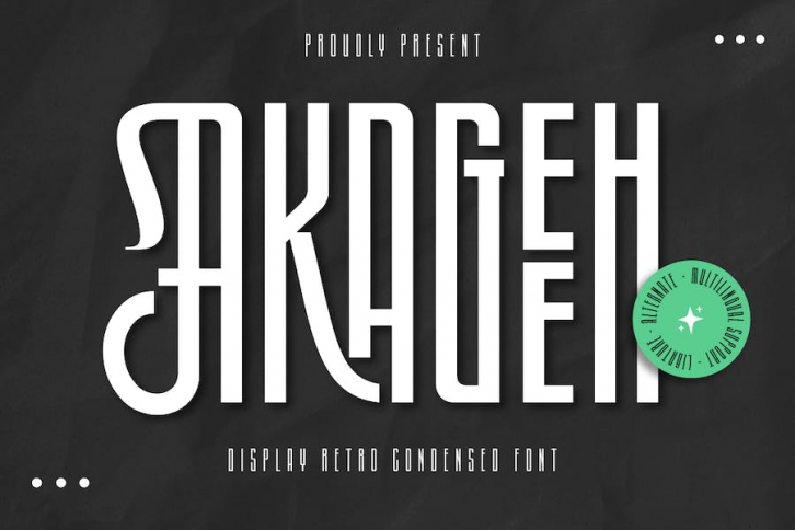 AKAGEEH | Retro Condensed Font Font Download