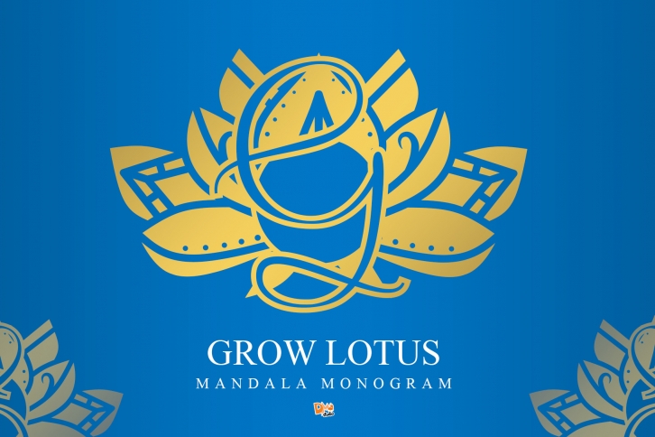 Grow Lotus Mandala Monogram Font Download