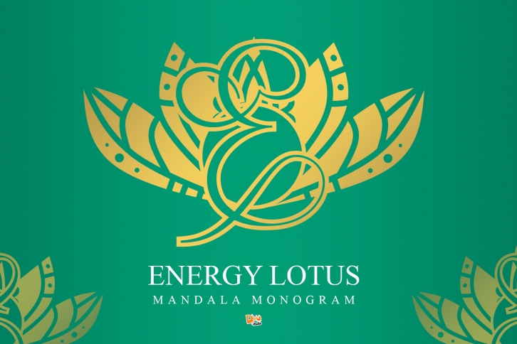 Energy Lotus Mandala Monogram Font Download