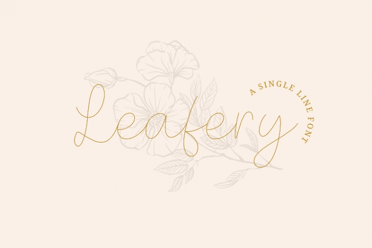 Leafery Single Line Font Download