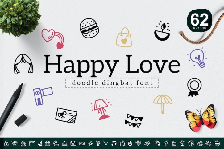 Happy Love Dingbat Font Download