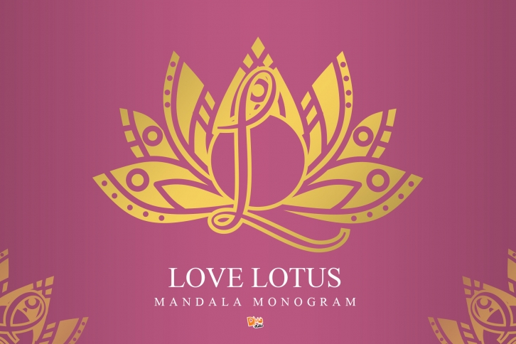 Love Lotus Mandala Monogram Font Download