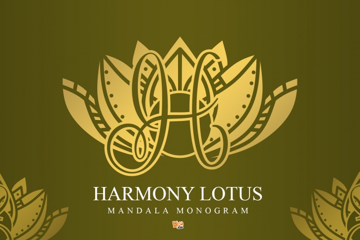 Harmony Lotus Mandala Monogram Font Download
