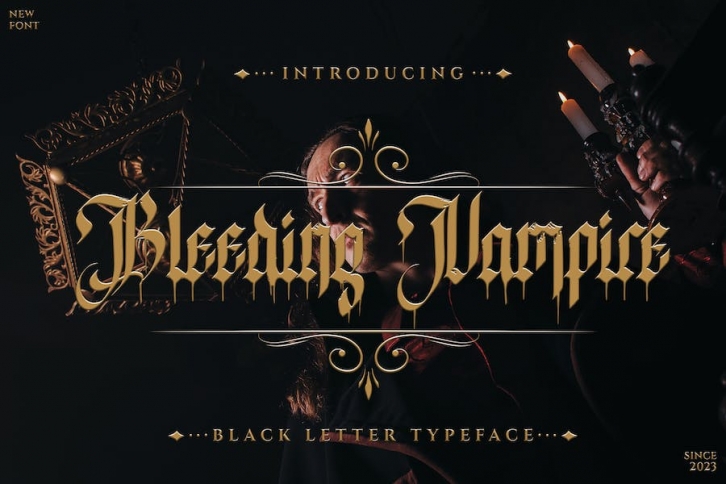 Bleeding Vampire - Blackletter Typeface Font Download