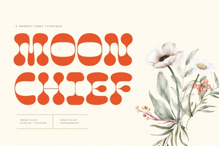 Moon Chief | Groovy Display Font Download