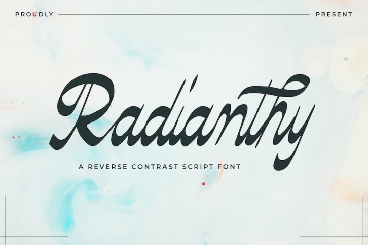 Radianthy - A Reverse Contrast Script Font Font Download