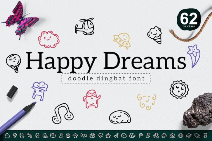 Happy Dreams Dingbat Font Download