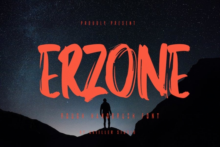 Erzone - Rough Handbrush Font Font Download
