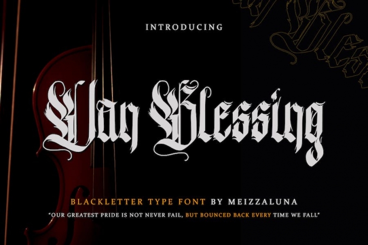 Van Blessing - Blackletter Typeface Font Download