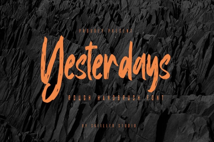 Yesterdays - Rough Handbrush Font Font Download