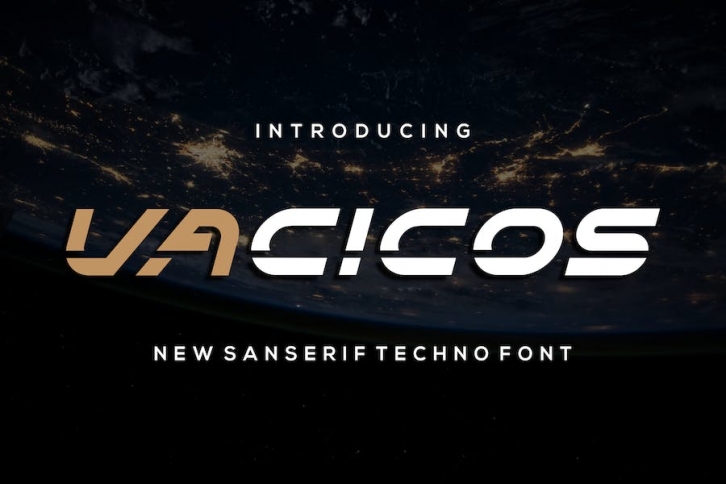 Vacicos - A Futuristic Typeface Font Download