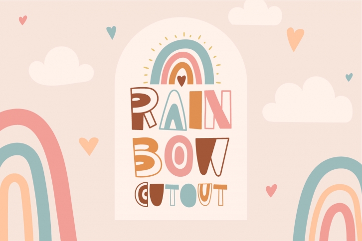 Rainbow Cutout Font Download