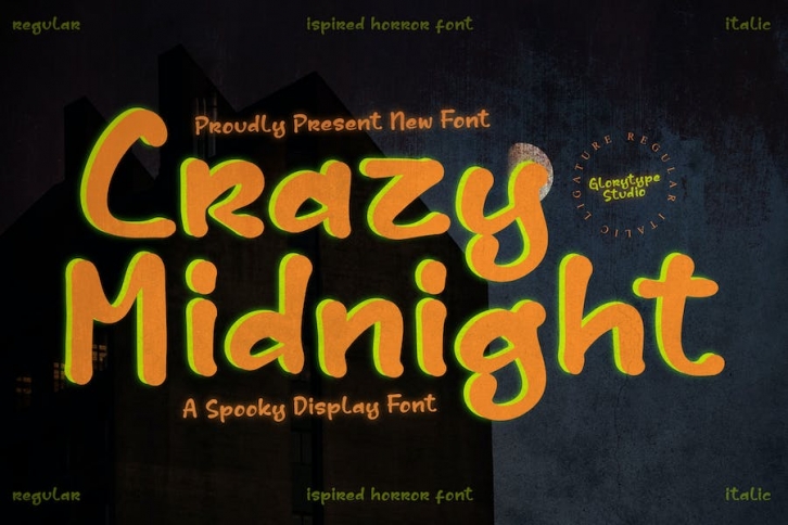 Crazy Midnight Spooky Display Font Font Download