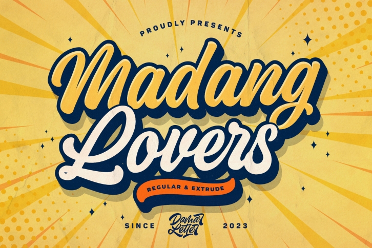 Madang Lovers - Regular & Extrude Font Download