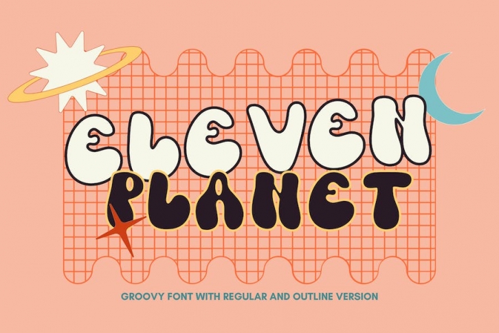 Eleven Planet - Groovy Font Font Download