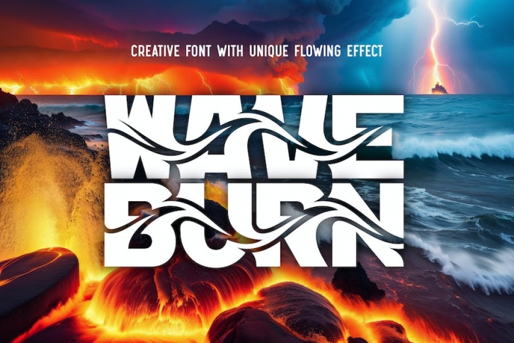 Wave Burn - Creative Font Font Download