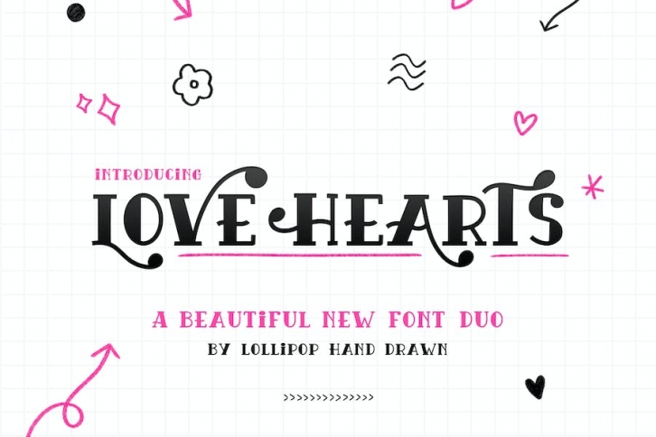 Love Hearts Font Duo Font Download