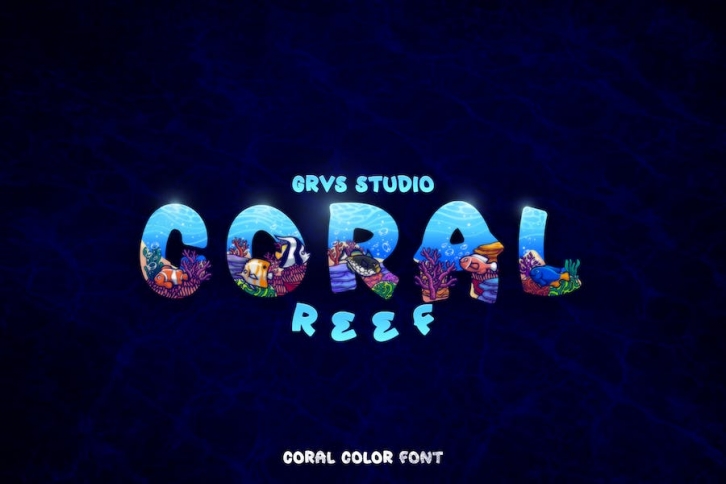 Coral Reef Colorful Decorative Font Font Download