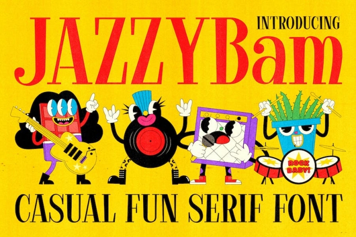 Jazzybam - Vintage Comical Serif Fonts Font Download