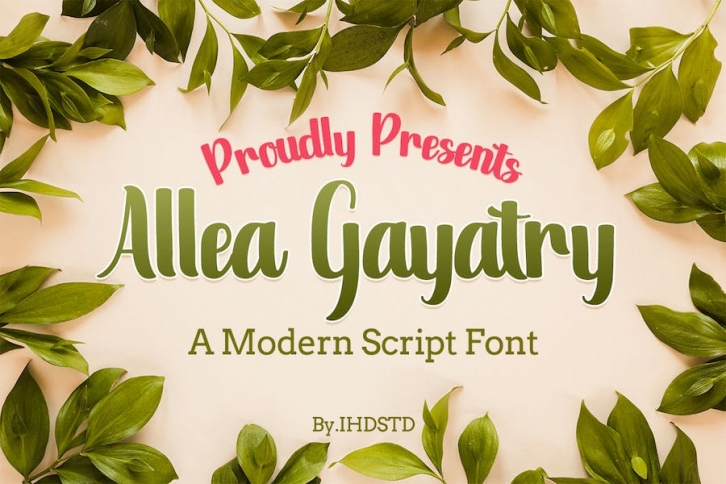 Allea  Gayatry a Modern Script Font Font Download
