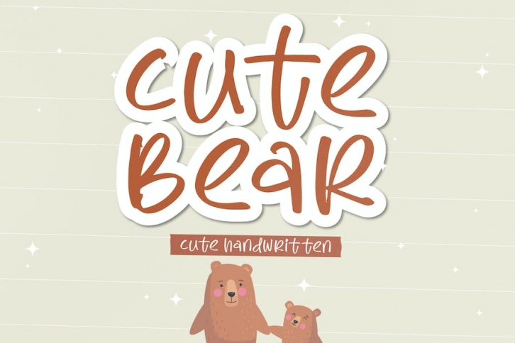 Cute Bear Cute Handwritten Font Font Download