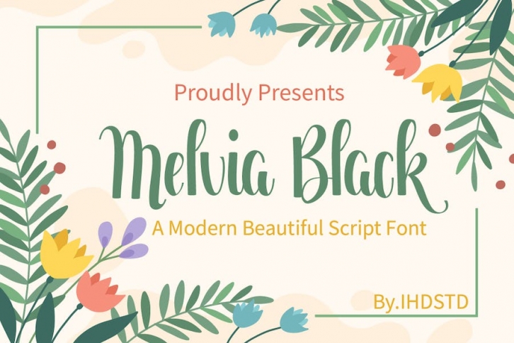 Melvia Black A Modern Beautiful Script font Font Download