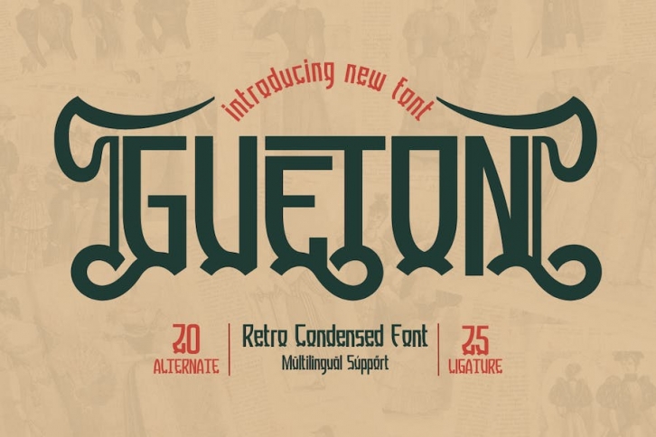 Gueton – Retro Condensed Font Font Download