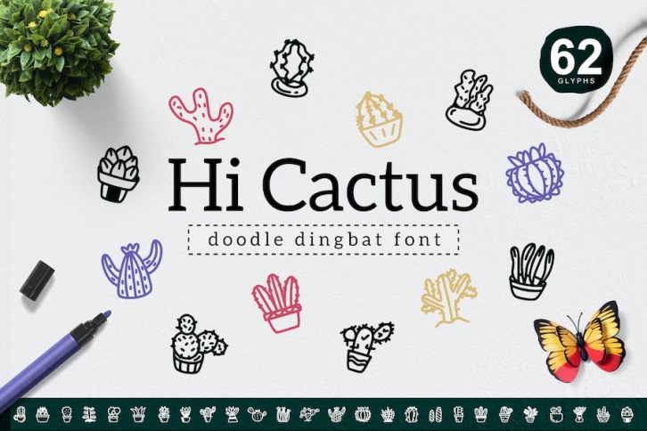 Hi Cactus Dingbat Font Download