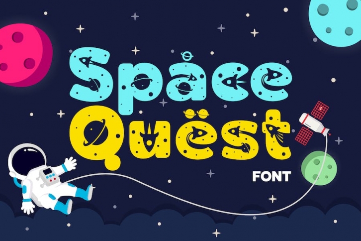 Space Quest - Space Kids Font Font Download