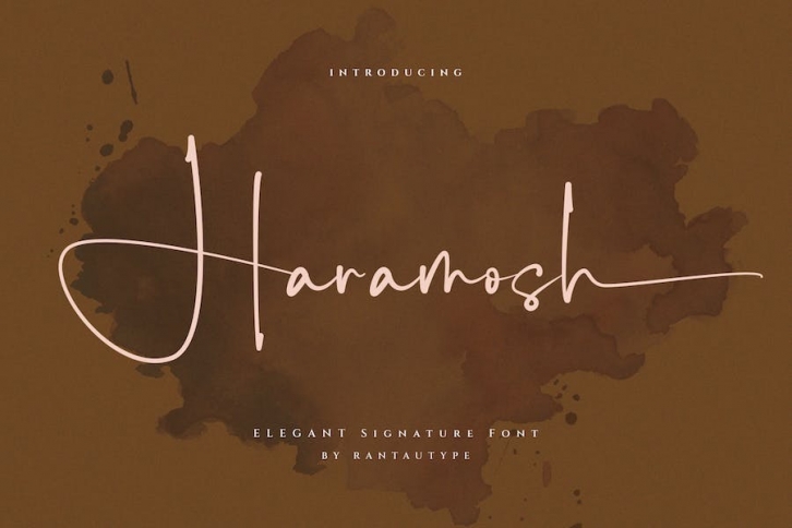Haramosh Elegant Signature font Font Download