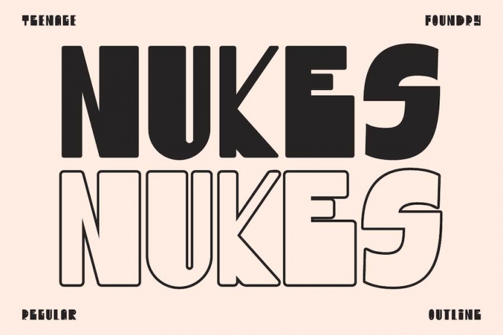 TF Nukes - Display Font | Regular & Outline! Font Download